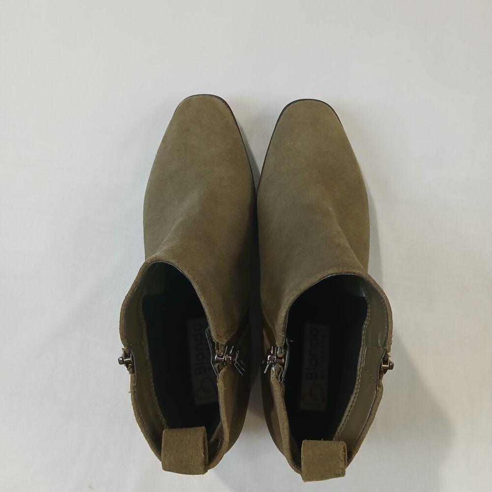 Blondo Boots 9.5 M Samara Waterproof Suede Leather Olive Pull On Double Zip - Picture 2 of 12